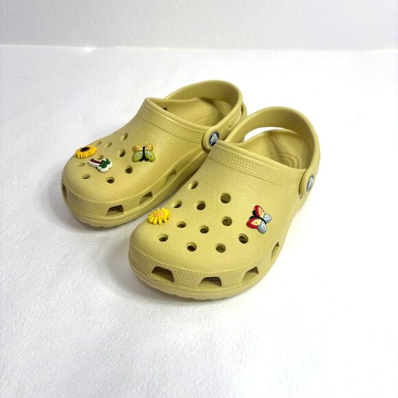 Crocs Classic Clog Slip On Clogs Mustard Yellow Unisex Men 3 Women 5 with Charms - Picture 2 of 13